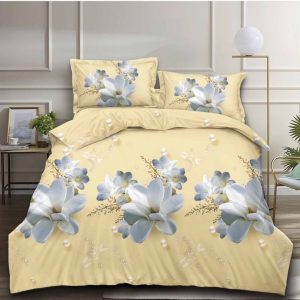 Lenjerie de pat din bumbac satinat 3D, 4 piese – Eleganta si confort pentru dormitorul tau | COD 0203-SI