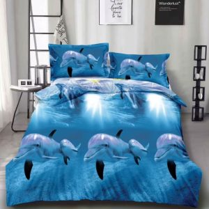 Lenjerie de pat din bumbac satinat 3D, 4 piese – Eleganta si confort pentru dormitorul tau | COD 0167-SI