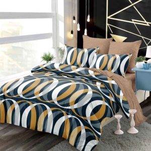 Lenjerie de pat bumbac finet cu elastic – 6 piese premium | COD 0211-PR