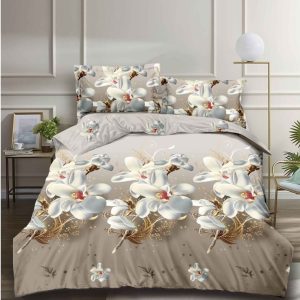 Lenjerie de pat din bumbac satinat 3D, 4 piese – Eleganta si confort pentru dormitorul tau | COD 0165-SI