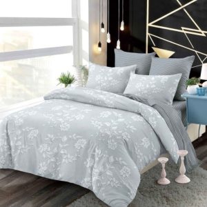 Lenjerie de pat bumbac finet cu elastic – 6 piese premium | COD 0209-PR