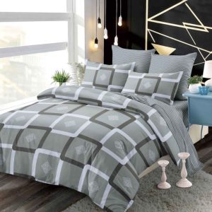 Lenjerie de pat bumbac finet cu elastic – 6 piese premium | COD 0206-PR