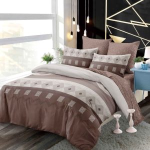 Lenjerie de pat bumbac finet cu elastic – 6 piese premium | COD 0203-PR