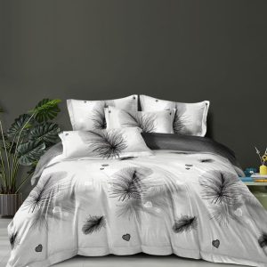 Lenjerie de Pat Finet cu Elastic, 1 Persoana – Set 4 Piese Confortabil si Modern | COD 0281-PR