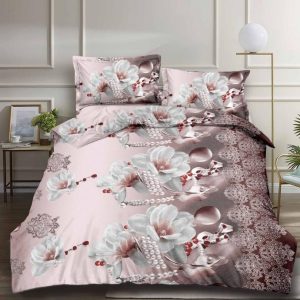 Lenjerie de pat din bumbac satinat 3D, 4 piese – Eleganta si confort pentru dormitorul tau | COD 0152-SI