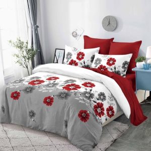 Lenjerie de pat bumbac finet cu elastic – 6 piese premium | COD 0192-PR