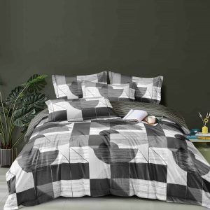 Lenjerie de Pat Finet cu Elastic, 1 Persoana – Set 4 Piese Confortabil si Modern | COD 0280-PR