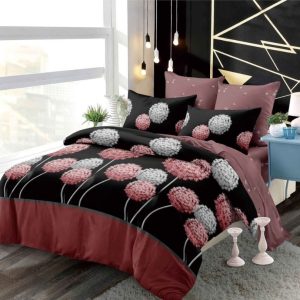 Lenjerie de pat bumbac finet cu elastic – 6 piese premium | COD 0191-PR