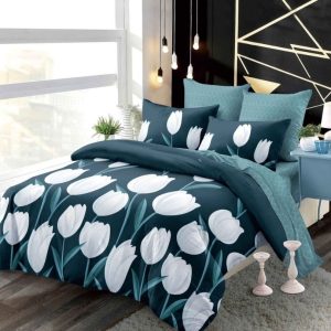 Lenjerie de pat bumbac finet cu elastic – 6 piese premium | COD 0188-PR