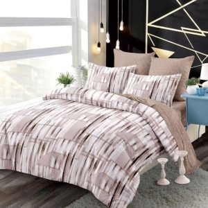 Lenjerie de pat bumbac finet cu elastic – 6 piese premium | COD 0183-PR