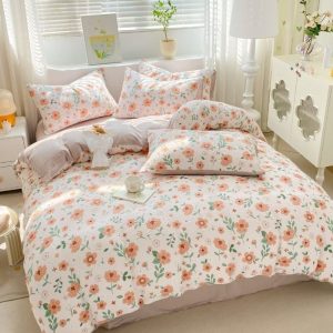 Lenjerie de Pat Finet Creponat – O Persoana, 4 Piese – Confort si Eleganta in Fiecare Noapte | COD 0298-PR