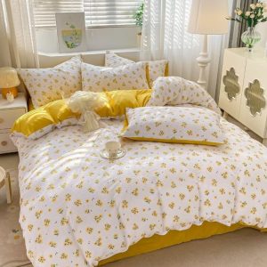 Lenjerie de Pat Finet Creponat – O Persoana, 4 Piese – Confort si Eleganta in Fiecare Noapte | COD 0299-PR