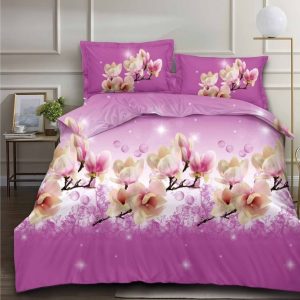 Lenjerie de pat din bumbac satinat 3D, 4 piese – Eleganta si confort pentru dormitorul tau | COD 0199-SI