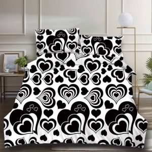 Lenjerie de pat din bumbac satinat 3D, 4 piese – Eleganta si confort pentru dormitorul tau | COD 0198-SI