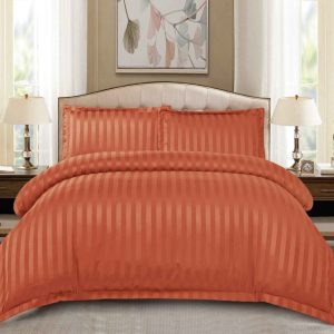 Lenjerie de Pat Damasc cu Elastic – Set 4 Piese | COD 0125-PR