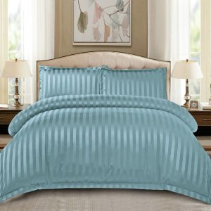 Lenjerie de Pat Damasc cu Elastic – Set 4 Piese | COD 0140-PR