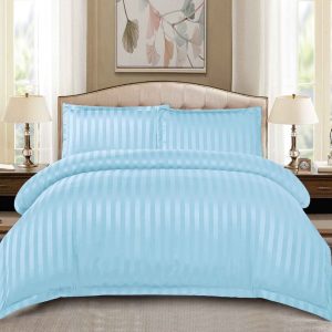 Lenjerie de Pat Damasc cu Elastic – Set 4 Piese | COD 0145-PR