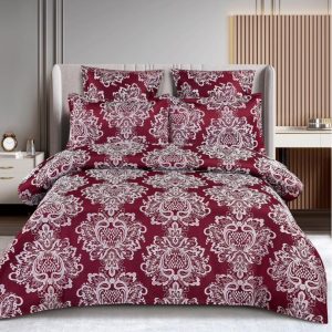 Lenjerie de Pat Jacquard cu Elastic – Set 6 Piese | Eleganta, Calitate si Fixare Perfecta | COD 0357-SI