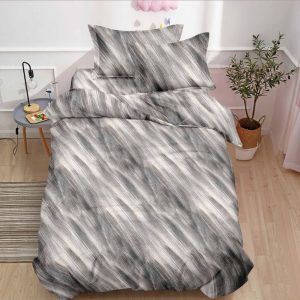 Lenjerie de pat o persoana din bumbac finet – 4 piese fara elastic | Confort si calitate pentru somnul tau | COD 0242-SI