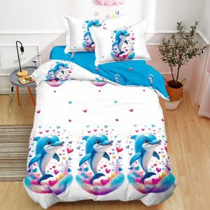 Lenjerie de pat o persoana din bumbac finet – 4 piese fara elastic | Confort si calitate pentru somnul tau | COD 0238-SI