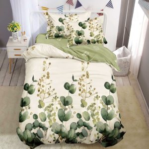 Lenjerie de pat o persoana din bumbac finet – 4 piese fara elastic | Confort si calitate pentru somnul tau | COD 0237-SI