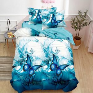 Lenjerie de pat o persoana din bumbac finet – 4 piese fara elastic | Confort si calitate pentru somnul tau | COD 0235-SI