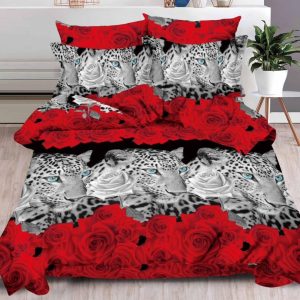 Lenjerie de Pat Bumbac Satinat 3D – Set 6 Piese | COD 0324-SI