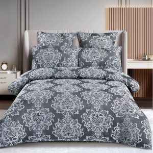 Lenjerie de Pat Jacquard cu Elastic – Set 6 Piese | Eleganta, Calitate si Fixare Perfecta | COD 0365-SI