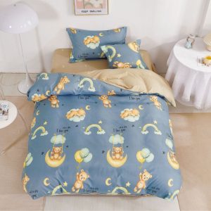 Lenjerie de Pat 1 Persoana Finet 4 Piese – Set Moale și Calduros pentru Confort Maxim, COD: 2093-SI