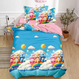 Lenjerie de pat o persoana din bumbac finet – 4 piese fara elastic | Confort si calitate pentru somnul tau | COD 0233-SI