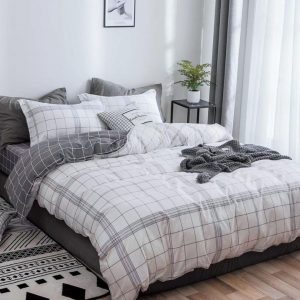 Lenjerie de pat din bumbac satinat 4 piese cu elastic – rafinament si confort in dormitorul tau | COD 0278-SI