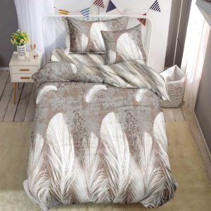 Lenjerie de pat o persoana din bumbac finet – 4 piese fara elastic | Confort si calitate pentru somnul tau | COD 0231-SI