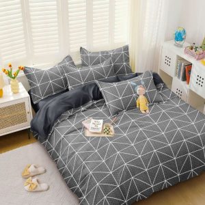 Lenjerie de Pat Bumbac Satinat – Set 4 Piese, Moale, Eleganta și Confortabila | 1001-SI