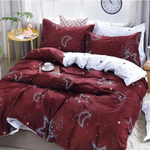 Lenjerie de Pat Bumbac Satinat – Set 4 Piese, Moale, Eleganta și Confortabila | 1003-SI