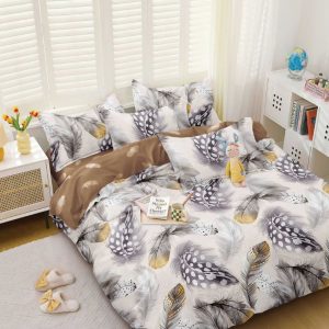 Lenjerie de Pat Bumbac Satinat – Set 4 Piese, Moale, Eleganta și Confortabila | 1016-SI