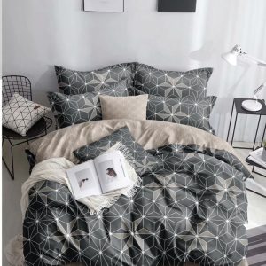 Lenjerie de Pat Bumbac Satinat – Set 4 Piese, Moale, Eleganta și Confortabila | 1004-SI