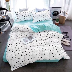 Lenjerie de pat din bumbac satinat 4 piese cu elastic – rafinament si confort in dormitorul tau | COD 2184-SI