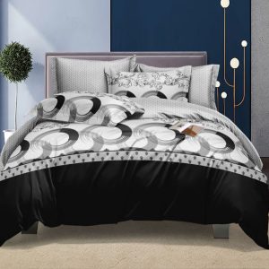 Lenjerie de Pat Bumbac Satinat – Set 4 Piese, Moale, Eleganta și Confortabila | 1041-SI