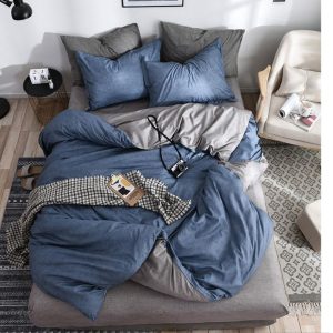 Lenjerie de Pat Bumbac Satinat – Set 4 Piese, Moale, Eleganta și Confortabila | 1043-SI