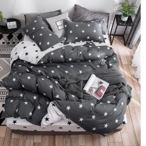 Lenjerie de Pat Bumbac Satinat – Set 4 Piese, Moale, Eleganta și Confortabila | 1044-SI