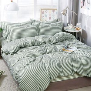 Lenjerie de Pat Bumbac Satinat – Set 4 Piese, Moale, Eleganta și Confortabila | 1038-SI