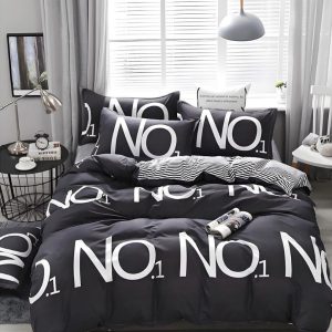 Lenjerie de Pat Bumbac Satinat – Set 4 Piese, Moale, Eleganta și Confortabila | 1061-SI