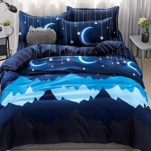 Lenjerie de Pat Bumbac Satinat – Set 4 Piese, Moale, Eleganta și Confortabila | 1054-SI