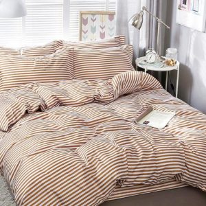 Lenjerie de pat din bumbac satinat 4 piese cu elastic – rafinament si confort in dormitorul tau | COD 0272-SI