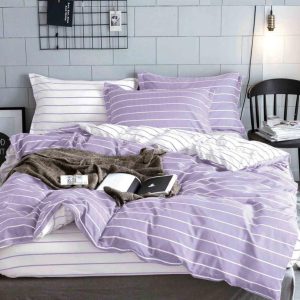 Lenjerie de pat din bumbac satinat 4 piese cu elastic – rafinament si confort in dormitorul tau | COD 0267-SI