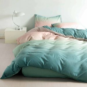 Lenjerie de pat din bumbac satinat 4 piese cu elastic – rafinament si confort in dormitorul tau | COD 2174-SI