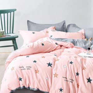 Lenjerie de pat din bumbac satinat 4 piese cu elastic – rafinament si confort in dormitorul tau | COD 0260-SI