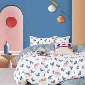 Lenjerie de pat o persoana din bumbac finet – 4 piese fara elastic | Confort si calitate pentru somnul tau | COD 0210-SI