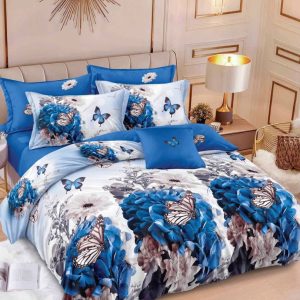 Lenjerie de Pat Bumbac Finet cu Elastic – Set 6 Piese, Moale și Confortabil | 5014-SI