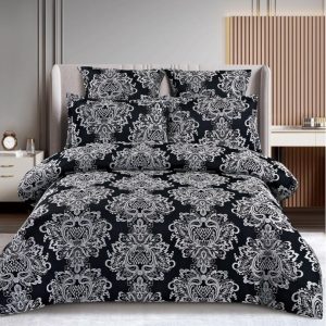 Lenjerie de Pat Jacquard cu Elastic – Set 6 Piese | Eleganta, Calitate si Fixare Perfecta | COD 0361-SI